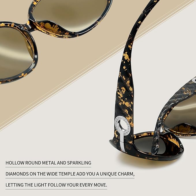 Joopin Big Womens Sunglasses Polarized Trendy Sun Glasses Large Rectangle UV Protection Rhinestone Sunnies