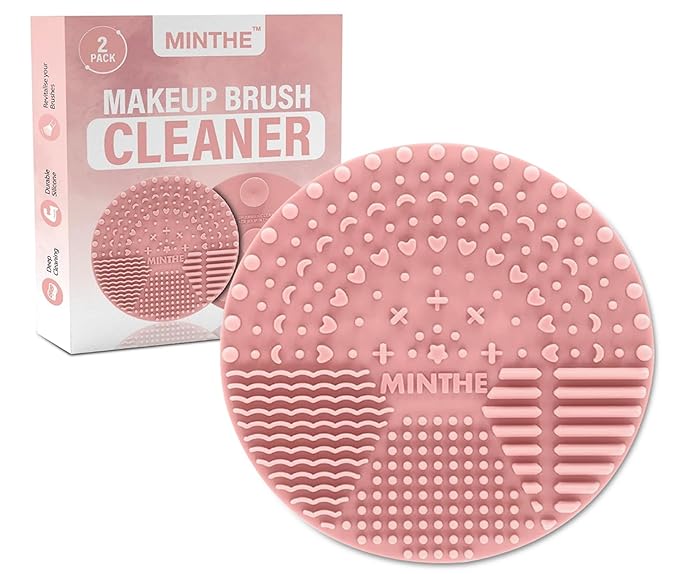MINTHE™ Makeup Brush Cleaner Mat | 2 Pack | Silicone Make up Cleaning Pad