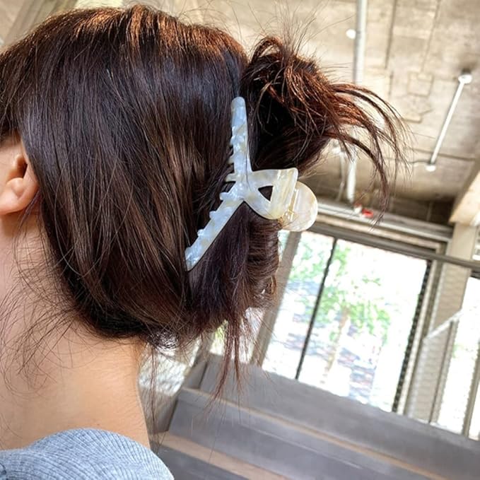 4.1 Inch Hair Clips Tortoise-shell Claw Cellulose Acetate Jaw Clip Celluloid French Design Hair Barrettes Grip Leopard Print Clamps for Women Ladies Mother (3 Pack)