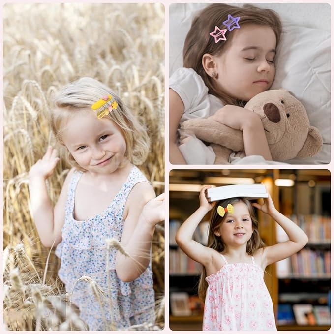 889 pcs Elastic Hair Bands for Girls Hair Accessories Ponytail Holders Colorful Rubber Bands Set with 14 pcs Cute Hair Clip