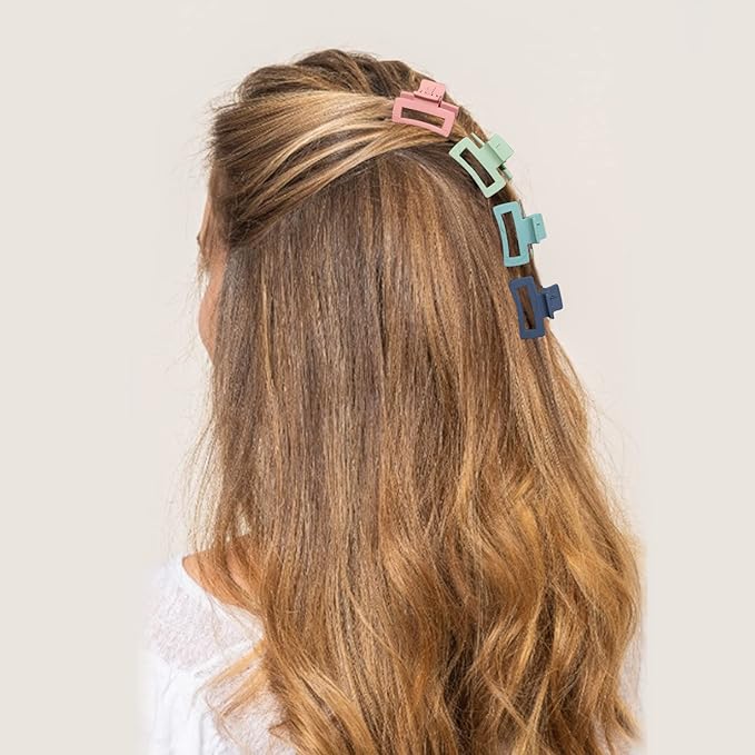 Cobinaan Hair Clips for Women Girls, Small Claw Clips for Thin/Medium Thick Hair, 1.5 Inch Mini Hair Jaw Clips, Matte Rectangle Nonslip Clip - Light color, 10 Pieces