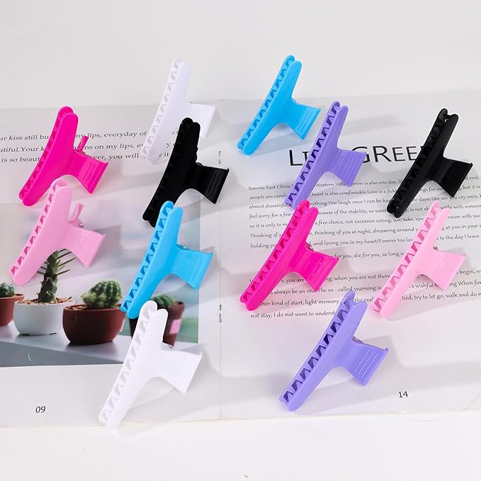 Ondder Butterfly Hair Claw Clips for Styling Sectioning Hair Styling Clips Makeup Hair Sectioning Clips Pro Hair Clamp Clips for Makeup Cutting Coloring Hair Accessories for Women Girls