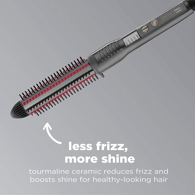 INFINITIPRO BY CONAIR Nano Tourmaline Ceramic Hot Curl Brush, 1-Inch