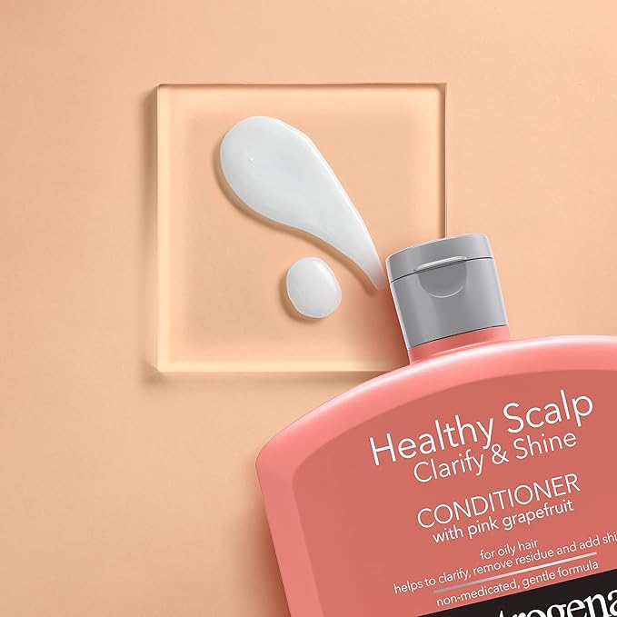 Neutrogena Exfoliating Healthy Scalp Clarify & Shine Conditioner for Oily Hair and Scalp, Anti-Residue Conditioner with Pink Grapefruit, Paraben & Phthalate-Free, Color-Safe, 12oz