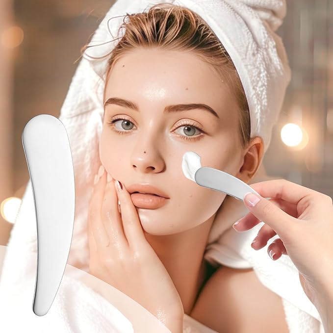6pcs Mini Metal Cosmetic Spatulas,Reusable Skincare Spatula Face Cream Spatula Skincare Scoop Applicator for Eye Cream, Skin Care Creams, Essences Beauty Accessories