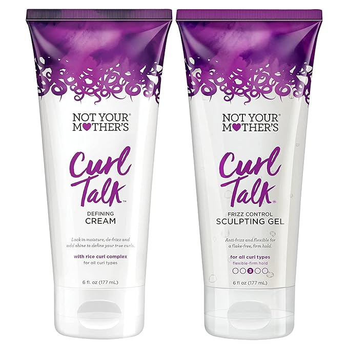 Not Your Mother's Curl Talk Frizz Control Sculpting Gel & Defining Cream (2-Pack) - 6 fl oz Each - Tames Hair Frizz & Maximizes Definition - For All Curly Hair Types