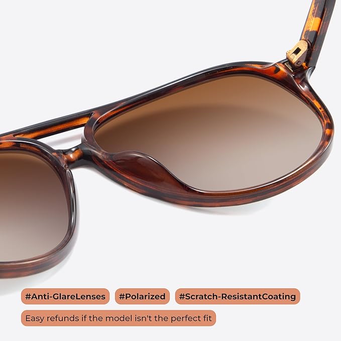 livho Trendy Polarized Aviator Sunglasses Women Men, Retro Sun Glasses for Women Men 2025, Oversized UV Protection Shades
