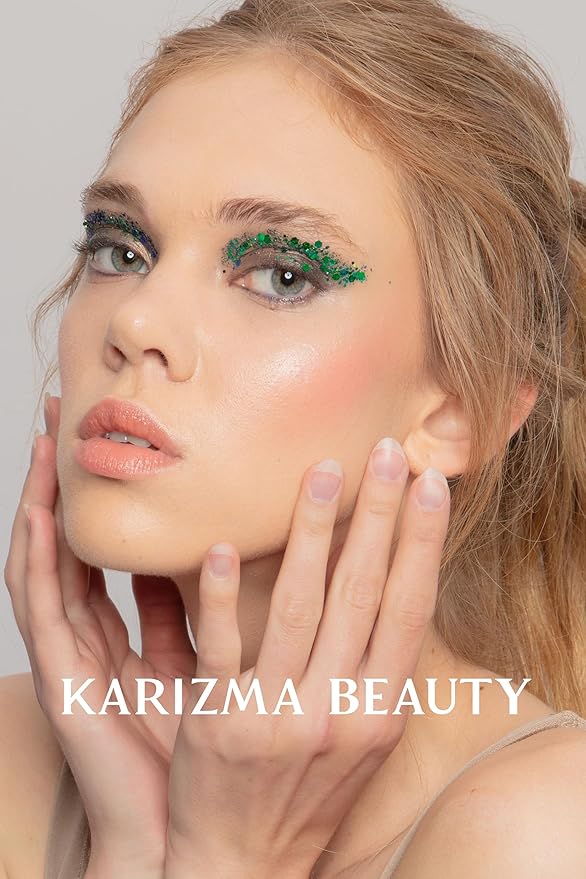 KARIZMA Poison Ivy Body Glitter. 10g Chunky Face Glitter, Hair Glitter, Eye Glitter and Body Glitter for Women. Rave Glitter, Festival Accessories, Cosmetic Glitter Makeup. Loose Glitter Set