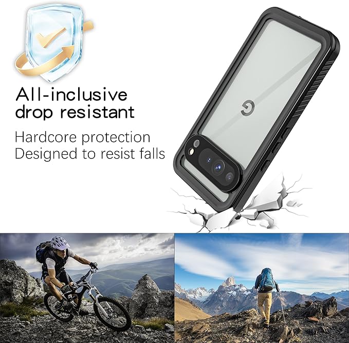 Miimall Cases for Google Pixel 9 Pro XL Case Waterproof, Built-in Camera & Screen Protector, IP68 Waterproof, Military Grade Shockproof Dustproof Full Body Rugged Phone Case for Pixel 9 Pro XL 6.8"