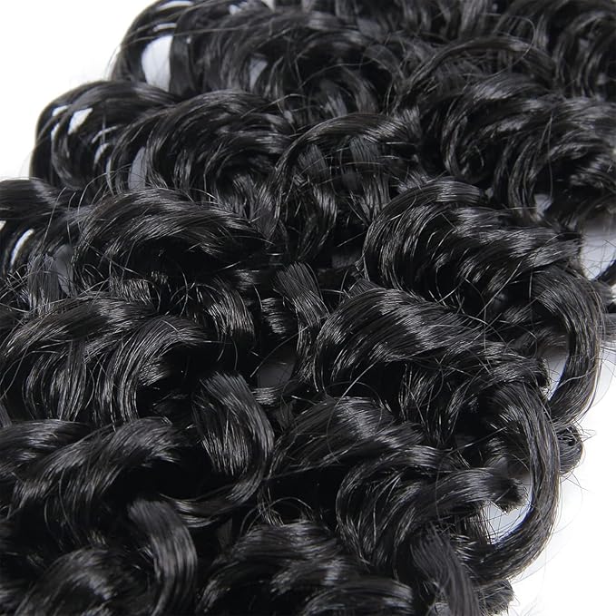 8 Packs Curly Crochet Hair GoGo Curl Crochet hair for Women Natural Black Deep Wave Braiding hair,Synthetic Bohemian Crochet Braid Water Wave Crochet hair Extensions(18inch, 1B)