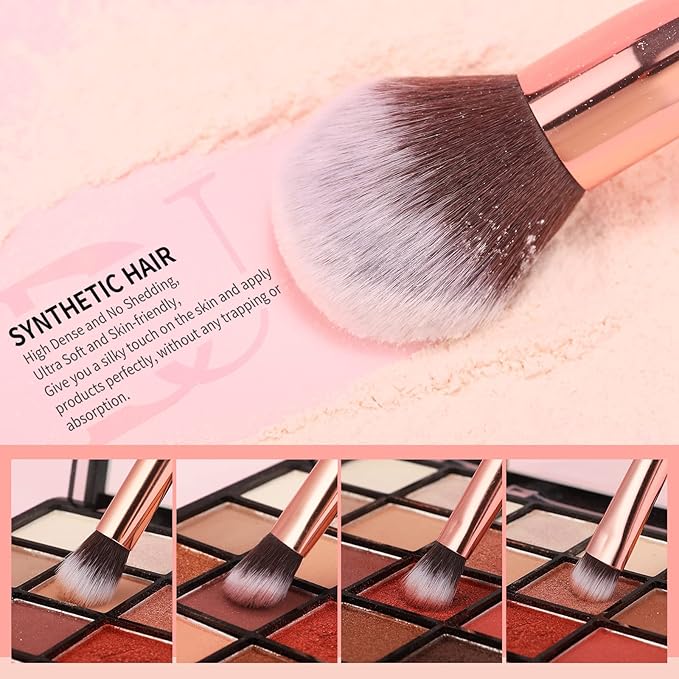 DUcare Makeup Brushes Set Professional 27Pcs Makeup Brushes Premium Synthetic Kabuki Foundation Blending Face Powder Blush Concealers Eye Shadows Make Up Brushes Kit White
