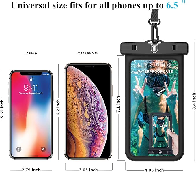 Njjex Waterproof Phone Pouch Floating Case Cellphone Dry Bag For Samsung Galaxy S25 Ultra S24 S23 S22 S21+ S20 S10 S9 Note 20 Ultra A12 A13 A14 A15 A35 A16 5G iPhone 16E 16 15 Pro Max 14 13 12 11 Xr X