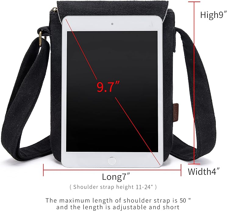 OPQRSTU Women's Retro Small Size Canvas Shoulder Bag Hippie Boho Crossbody Handbag