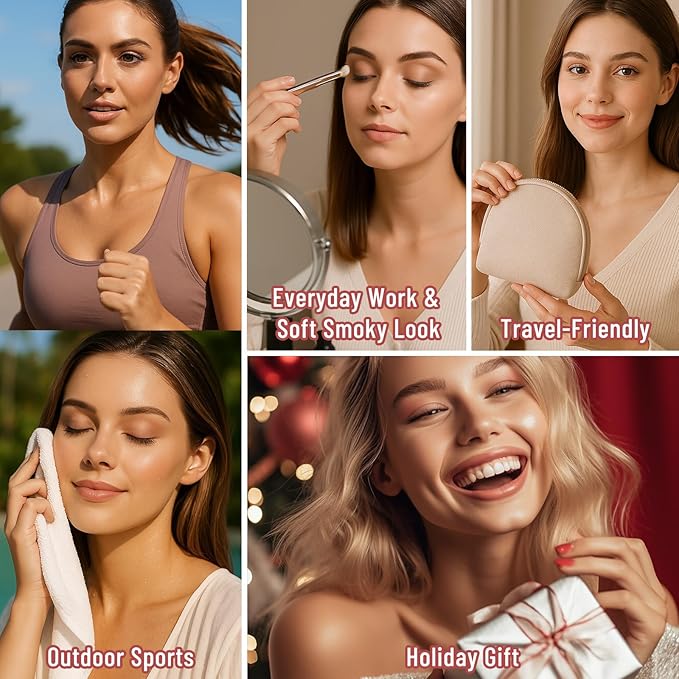 6 Colors Mini Naked Eyeshadow Makeup Palette Rosy Neutral Nude Eye Shadow Shimmer & Matte Make Up Pallet with Mirror Highly Pigmented Long Lasting Waterproof Travel Size Gift Kit 02