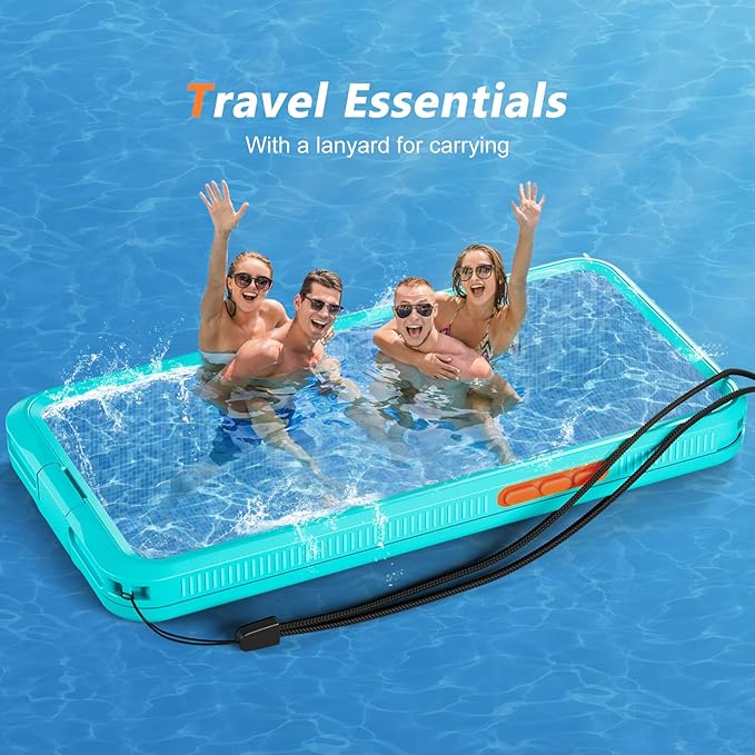 Mitywah Waterproof Case for iPhone, Underwater Snorkeling Diving Phone Case for iPhone 15PM 14PM 13PM 12PM /15PLUS 14PLUS, HD Underwater Photography Snorkeling Case Travel Essentials Blue Green