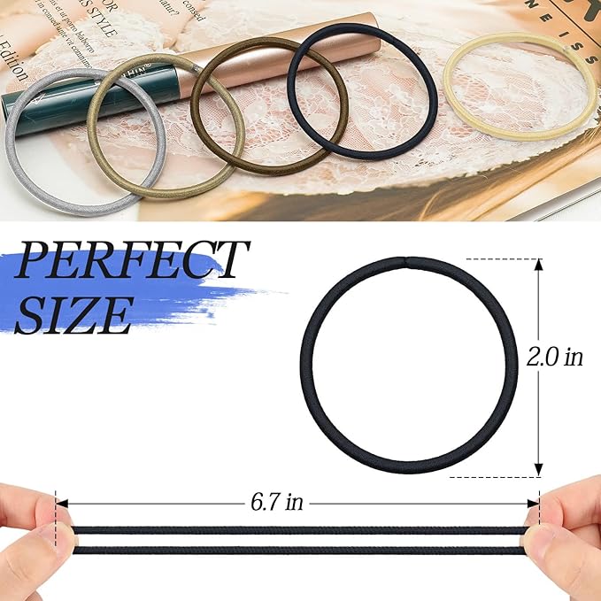 100Pcs Multi-Color Hair Ties For Thick And Curly Hair, Elastic Hair Ties For Women, Men And Girls, No Damage Ponytail Holder Hair Bands(Set4)