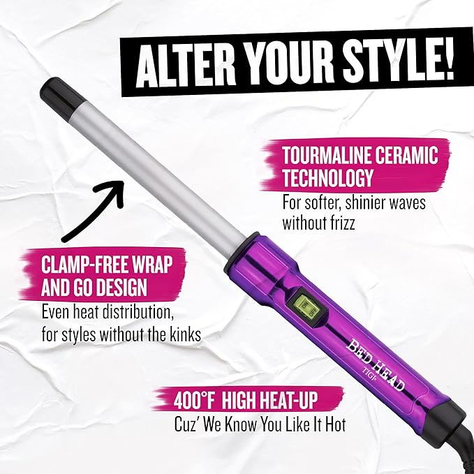 Bed Head Curlipops Clamp-Free Curling Wand Iron | For Natural Curls and Massive Shine (3/4 in)