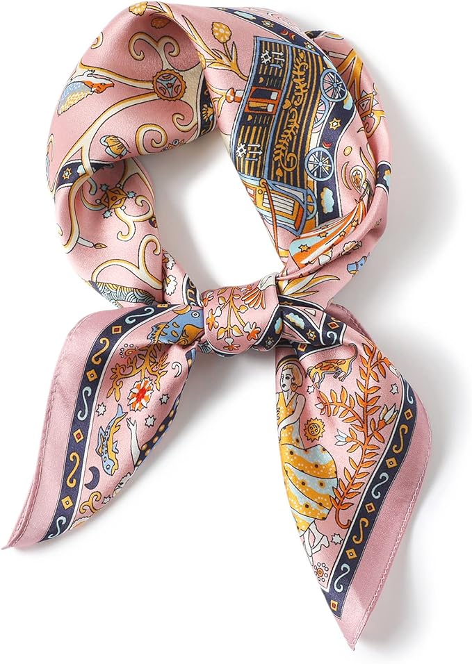 100% Pure Mulberry Silk Scarfs 26"x26" Square Scarf Women Neckerchief Headscarf hair scarf bandana Gift Packed