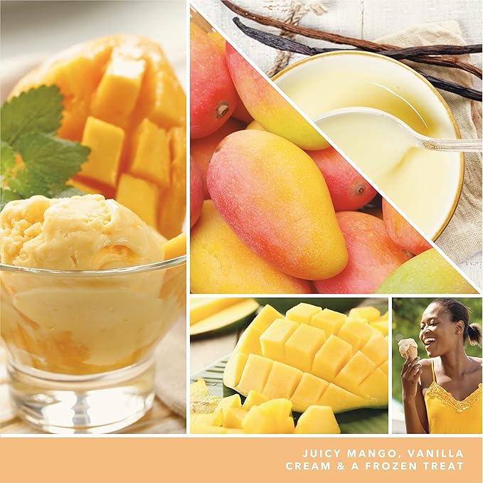 Yankee Candle Mango Ice Cream Scented, Classic 22oz Large Jar Single Wick Candle, Over 110 Hours of Burn Time, Great for Gifting