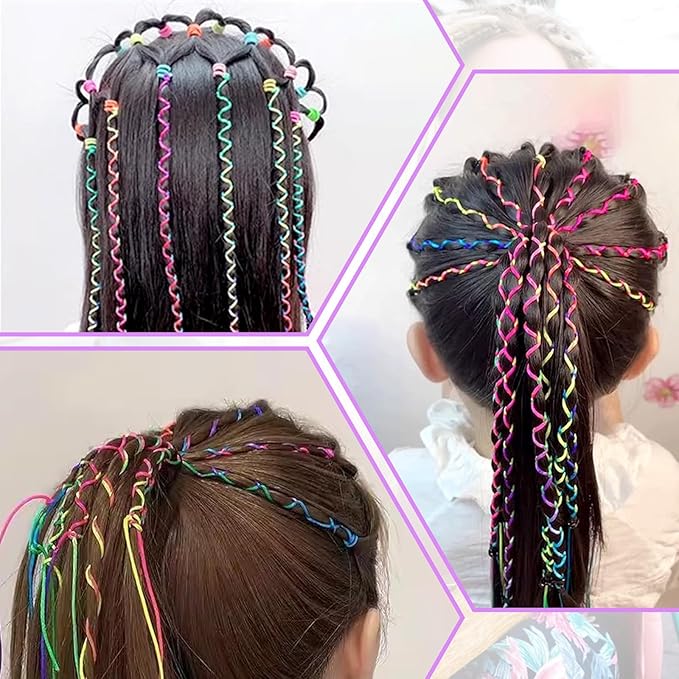 30 Pieces Colorful Hair Wrap String For Braids Assorted Gradient Hair Rope Band Multi Rainbow Braiding Hair Tie for Women Girls DIY Ponytail Braids Fashionable Hair Styling Accessories(Style 1)