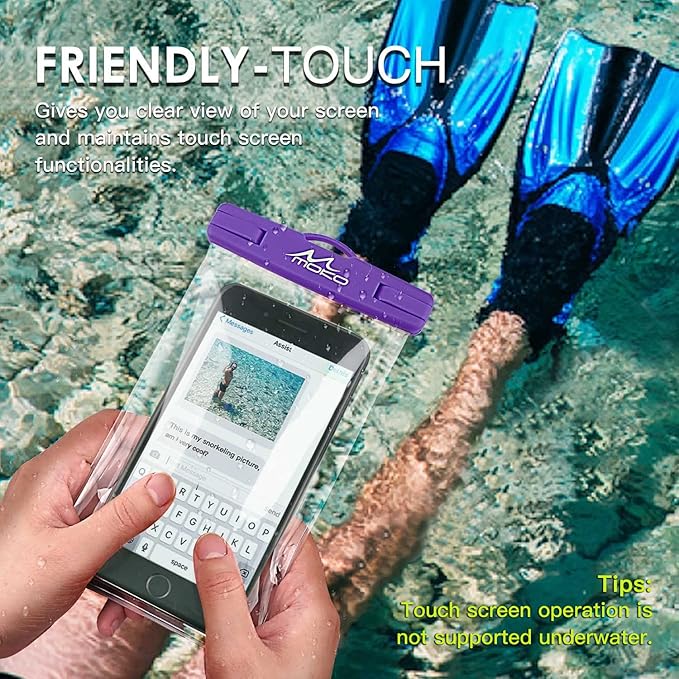 MoKo Waterproof Phone Pouch 3Pack, Underwater Phone Case Dry Bag with Lanyard Compatible with iPhone 16 14 13 12 11 Pro Max X/Xr/Xs Max/SE 3, Galaxy S21/S10/S9, Note 10/9/8