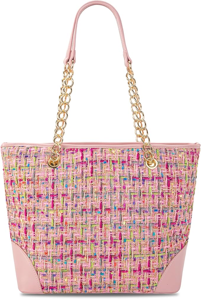 Montana West MEDIUM Tote Bag for Women Quilted Chain Handbags Shoulder Purse