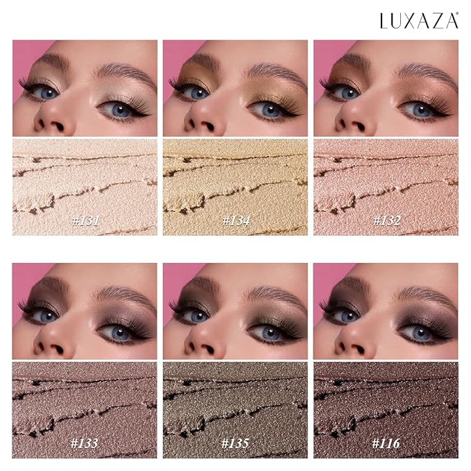 Neutral Eyeshadow Stick Makeup Set, Metallic Shimmer Matte Cream Eye Shadow Eyeliner Brightener Pencil Crayon - PINK OCEAN