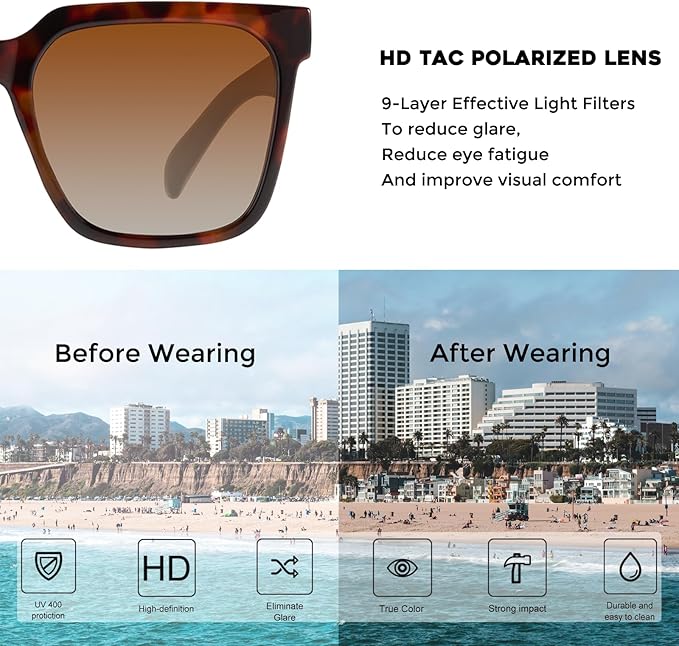 mosanana Oversized Square Sunglasses for Women Simple Trendy Style MS51917