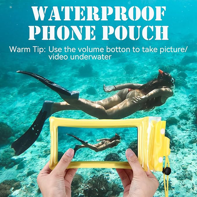 56 Pcs Universal Waterproof Phone Pouch Clear Cellphone Dry Bag with Lanyard Outdoor Beach Swimming Snorkeling Bag Plastic Underwater Case for Smartphone up to 6.9 Inch, 7 Colors