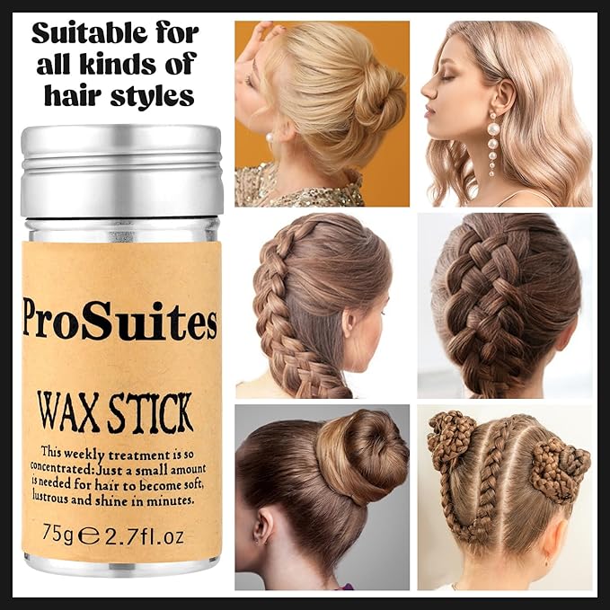 1000pcs Hair Rubber Bands Elastic Hair Ties with Hair Wax Stick, Slick Back Hair Brush,Rat Tail Comb for Women, Men and All,Curly Hair,Straight Hair