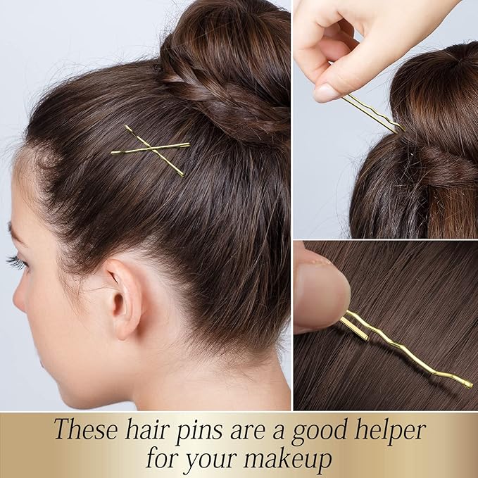 100PCS 2Inches Hair Pins Kit Hair Clips Secure Hold Bobby Pins Hair Clips for Women Girls and Hairdressing Salon With Clear Storage Box(Gold)