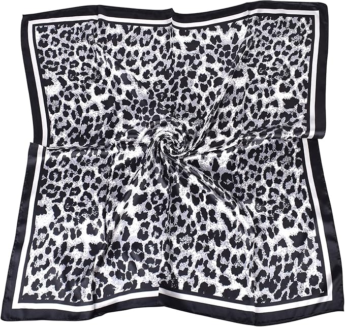 35 x 35 Women's Fashion Pattern Large Square Silk Like Hair Scarf Head Sleeping Wrap Satin Neck Bandana for Gift…