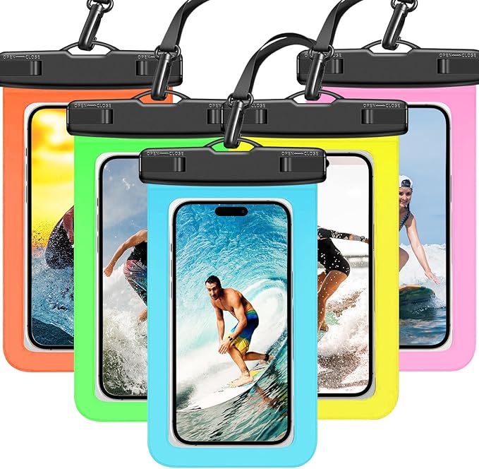 5 Pack Waterproof Phone Pouch IPX8 Universal Waterproof Case Dry Bag Phone Protector for iPhone 15 14 13 12 11 Pro Max Plus XS XR X 8 Galaxy S23 S22 S21 S20 Pixel Up to 7.5"(Multicolor 5)