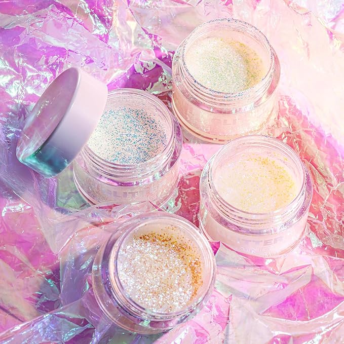 2 Pack Body Glitter Gel - Cosmetic-Grade, Color Changing Christmas Glitter Makeup for Face, Body, and Hair, Safe and Easy to Use, Perfect for Festivals Parties (01 Golden Mirage + 02 Stardust Pink)