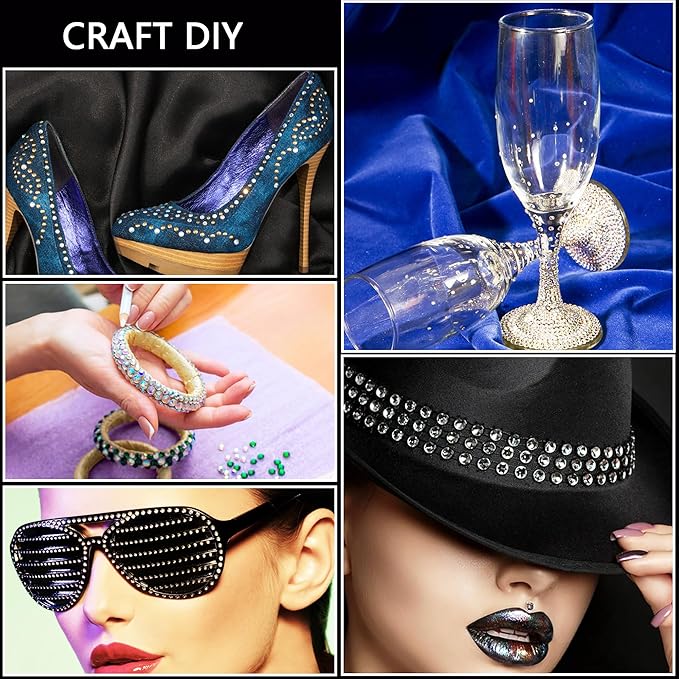 NIACONN 1760 Pcs Purple Hair Jewels Face Gems Stick on, Self Adhesive Glitter Rhinestones Stickers for Women Body Eyes Nails Festival Halloween Makeup & Crafts