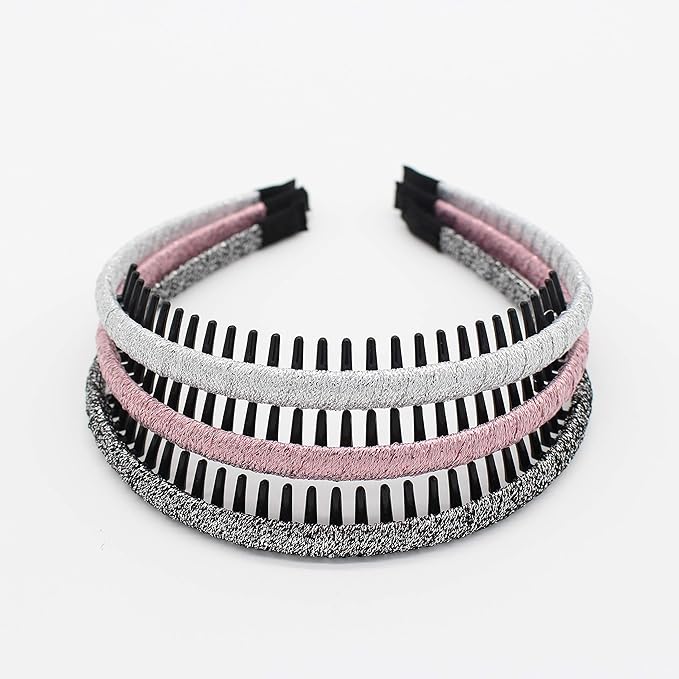 Multicolor Stylish Teeth Comb Hair Hoop Hairband Headband Soft Comfy Non-slip Hair Accessories for Women/Girl(6 color)