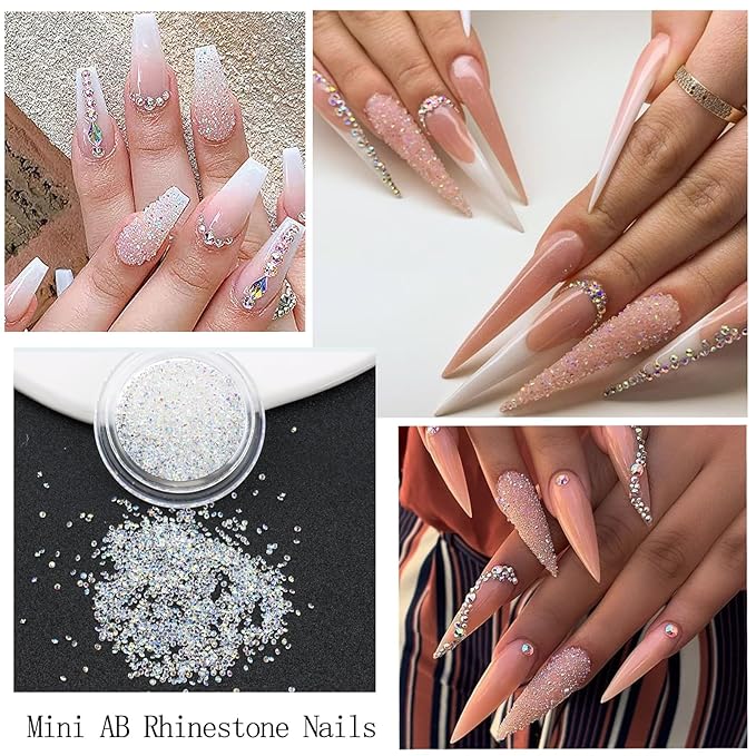 4 Boxes Nail Rhinestones and Pearls Nail Charms, 11000 PCS Crystals Nail Gems and Rhinestones for Nails, Nail Jewels Nail Art Supplies Luxurious Nail Accessories for Women Nail Decorations
