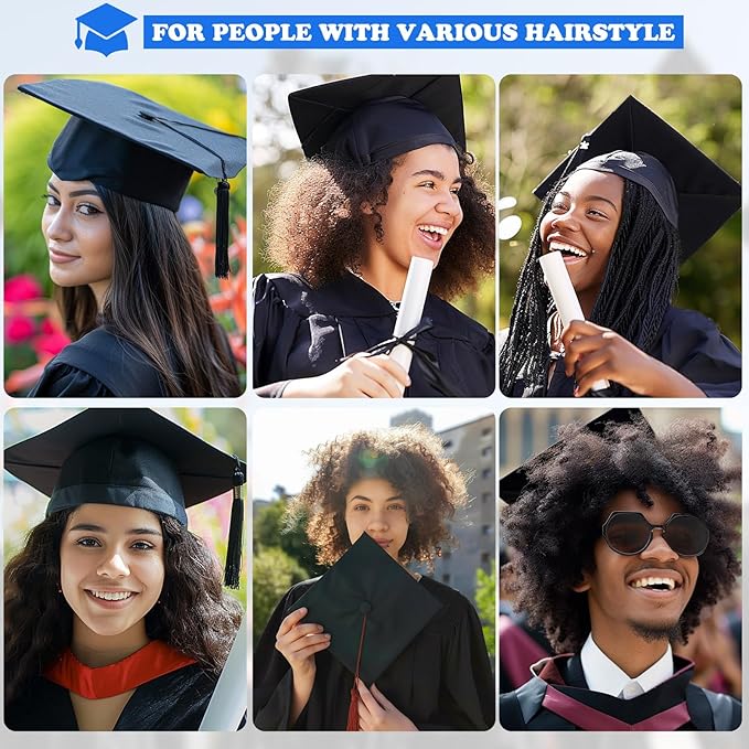 2 Pcs Graduation Cap Headband, Anti-fall Firm Hair Band for Graduation Cap, Hat Insert Accessories for Graduates, Students, Women, Girls