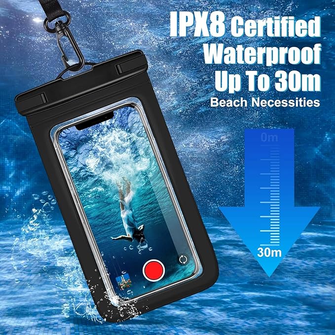 5 Pack Waterproof Phone Pouch IPX8 Universal Waterproof Case Dry Bag Phone Protector for iPhone 15 14 13 12 11 Pro Max Plus XS XR X 8 Galaxy S23 S22 S21 S20 Pixel Up to 7.5"(Multicolor 5)