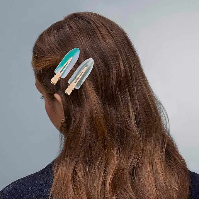 No Crease Creaseless No Bend Hair Clips For Styling Non Slip Flat Clips For Makeup Hair Accessories For Women,Mix Color,12 PCS