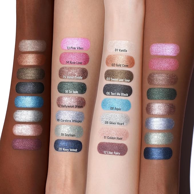 Oulac Waterproof Eye Shadow Stick Smooth and Long Lasting, Shimmering Glitter Finish, Blendable Eyes Makeup, Vegan & Cruelty-Free 3.8g, 19 Seafoam