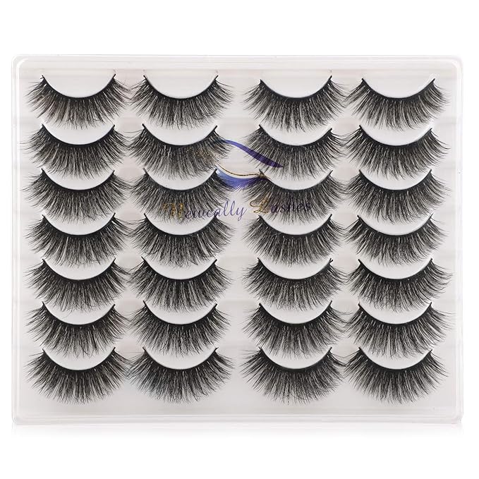 Newcally Lashes Fake Eyelashes Long Dramatic Thick Volume Faux Mink Eye Lashes 14 Pairs Pack