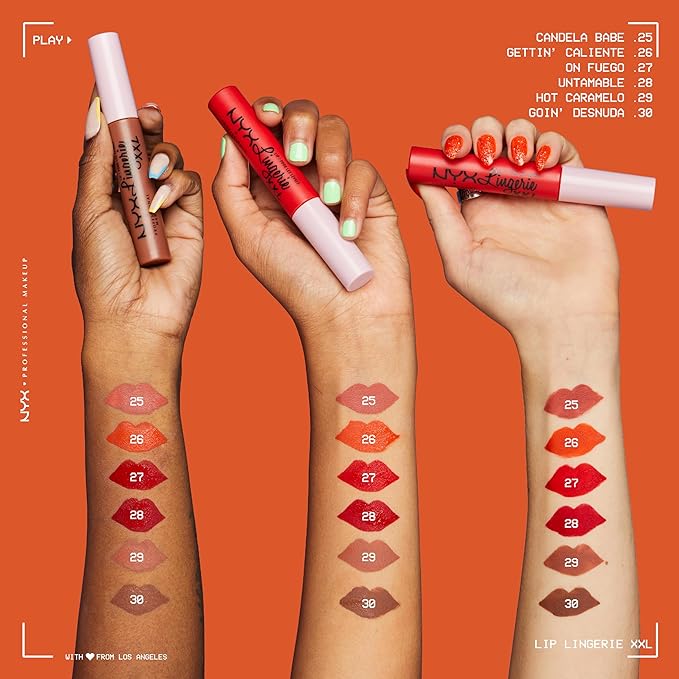 NYX PROFESSIONAL MAKEUP Lip Lingerie XXL Matte Liquid Lipstick - Gettin Caliente (Bright Red Orange)