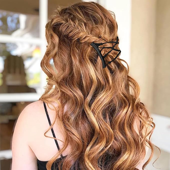 5 Pieces Stretchy Magic Hair Comb Adjustable Elastic Comb Hair Clip for Women Girls No Crease Hair Pins Vintage Hair Bun Maker Hair Accessories for Curly Thick Wavy Hair Ponytail(Black)
