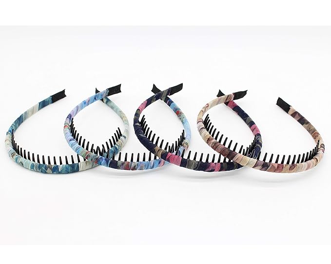 4 color tie-dye Hair Accessories headbands for women/Girl Fashion teeth hairband Resin Hair Hoop Comfy Non-slip Hair band
