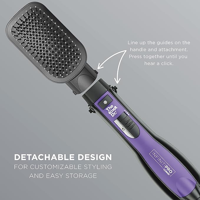 INFINITIPRO BY CONAIR The Cushioned Paddle Brush for Smooth and Shiny Hair - All Types, Compatible with Dryer Brushes
