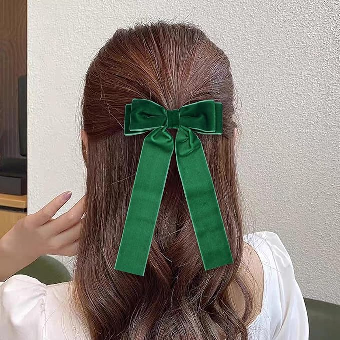 6 Colors Velvet Hair Ties, Bow Hair Clips for Women, Back to School Gifts Headdress Decor, Hair Band Set, Baby Teen Girl Stuff Hair Styling Accessories