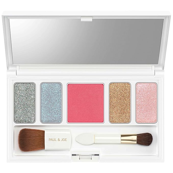 PAUL & JOE Makeup Eyeshadow Palette - Summer Collection - Limited Edition - Original Case Logo with Gipsy’s Face - Includes Four Eye Colors and One Blush Color - 002 Lover - 0.63 oz