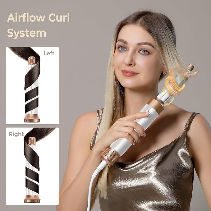 7 in ONE Hair Dryer Brush, Powerful Blow Dryer Brush with Auto- Wrap Curler, Detachable Fast Drying, Volumizing, Curling, Straightening, Ionic Hair Dryer with Diffuser, Hair Styling Tools Storage Case