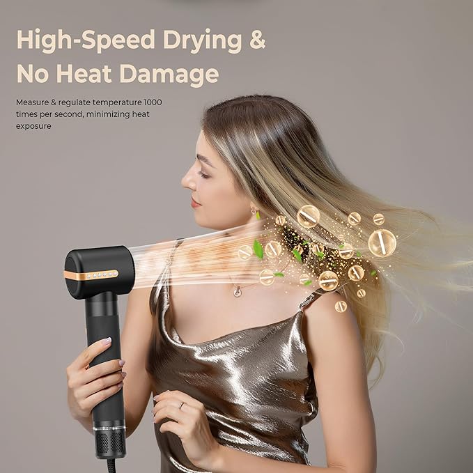 7 in ONE Hair Dryer Brush, Powerful Blow Dryer Brush with Auto- Wrap Curler, Detachable Fast Drying, Volumizing, Curling, Straightening, Ionic Hair Dryer with Diffuser, Hair Styling Tools Storage Case